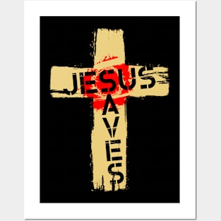 Jesus saves Posters and Art